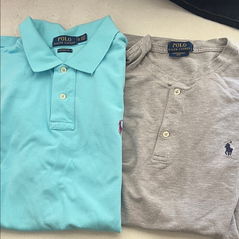 Polo by Ralph Lauren Men’s Polo Shirt - Aqua & Gray